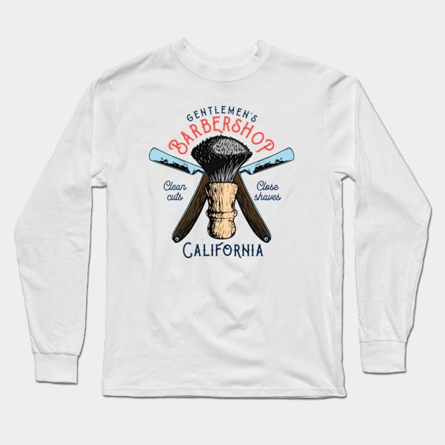 GENTLEMEN'S BARBER SHOP Long Sleeve T-Shirt by CustomCraze